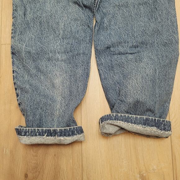 VTG 1992 Levi's 505 Orange Tab 34" Waist Jeans USA Made 12" High Rise Cropped - Picture 5 of 7